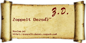 Zoppelt Dezső névjegykártya